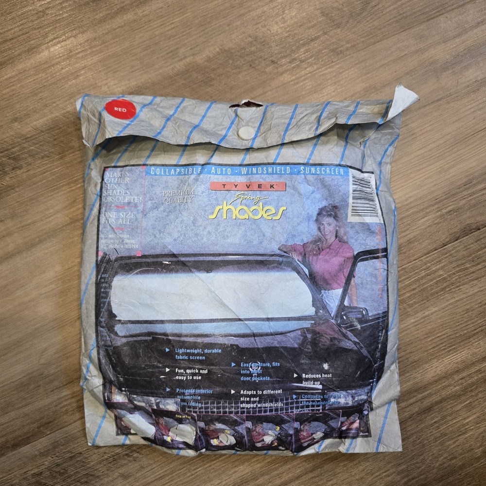 VTG Tyvek Red Windshield Sun Shade For Cars, Trucks